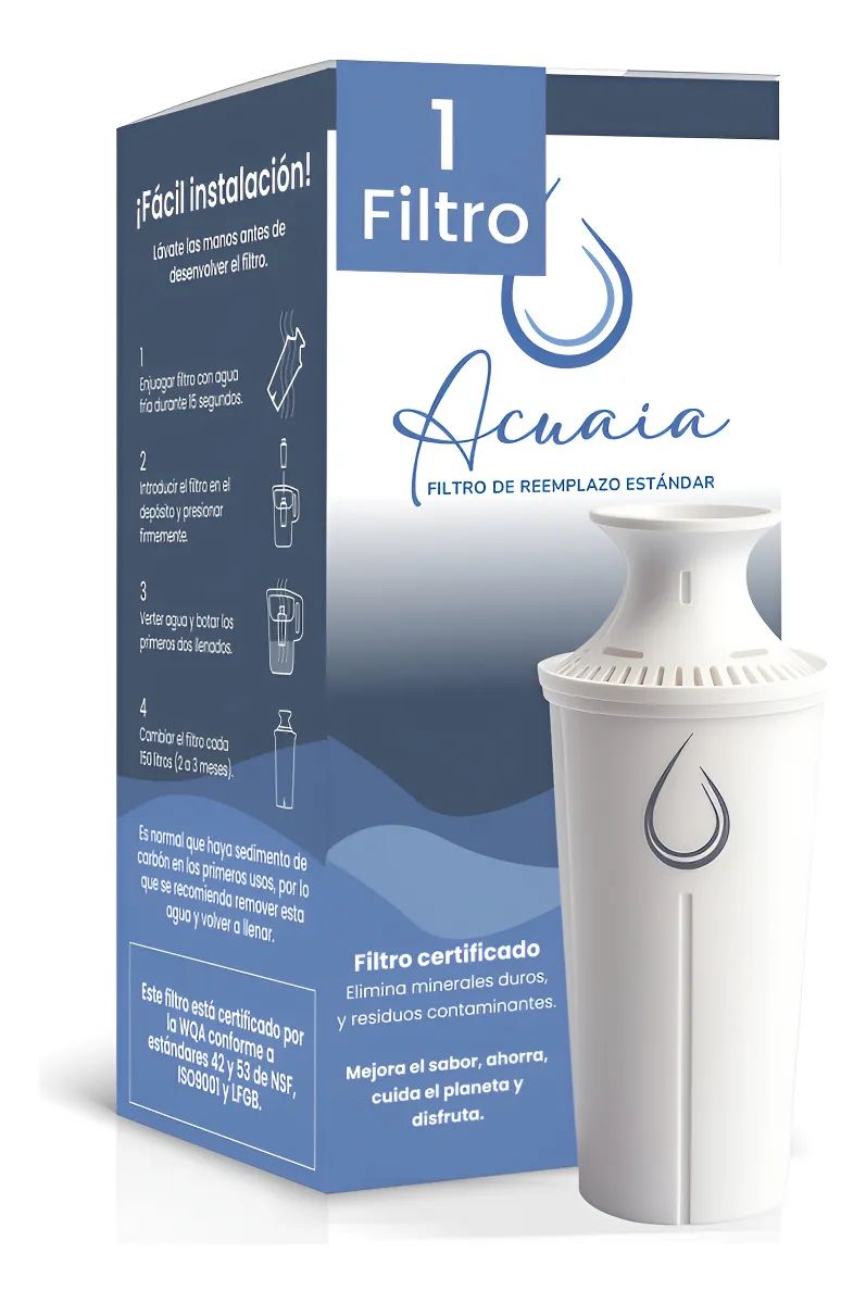 Filtro de agua Acuaia que elimina microplásticos y contaminantes del agua potable en Chile
