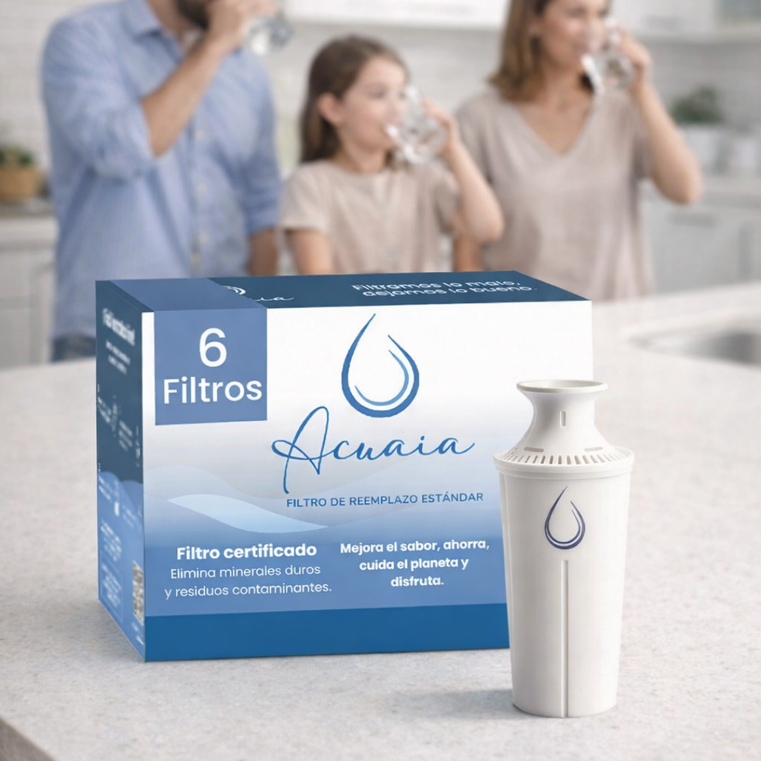 Filtro De Agua Acuaia 6 Unidades Para Jarra Certificado Tipo Brita