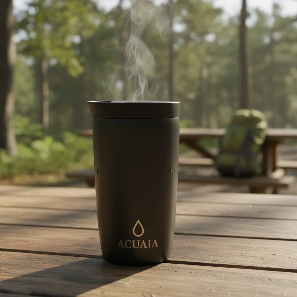Vaso Térmico ACUAIA 12 oz de Acero Inoxidable Para Café y Bebidas