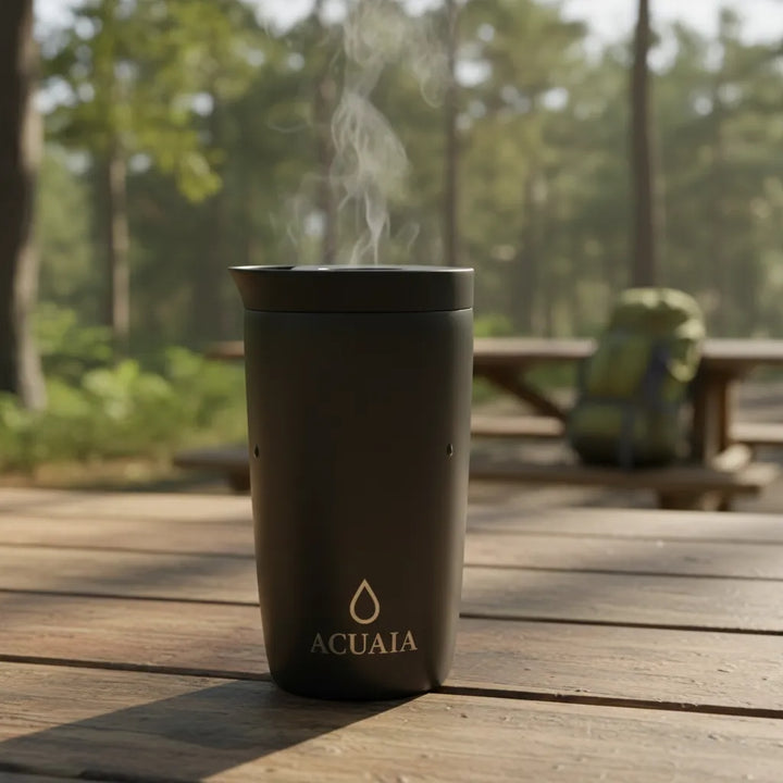 Vaso Térmico ACUAIA 12 oz de Acero Inoxidable Para Café y Bebidas