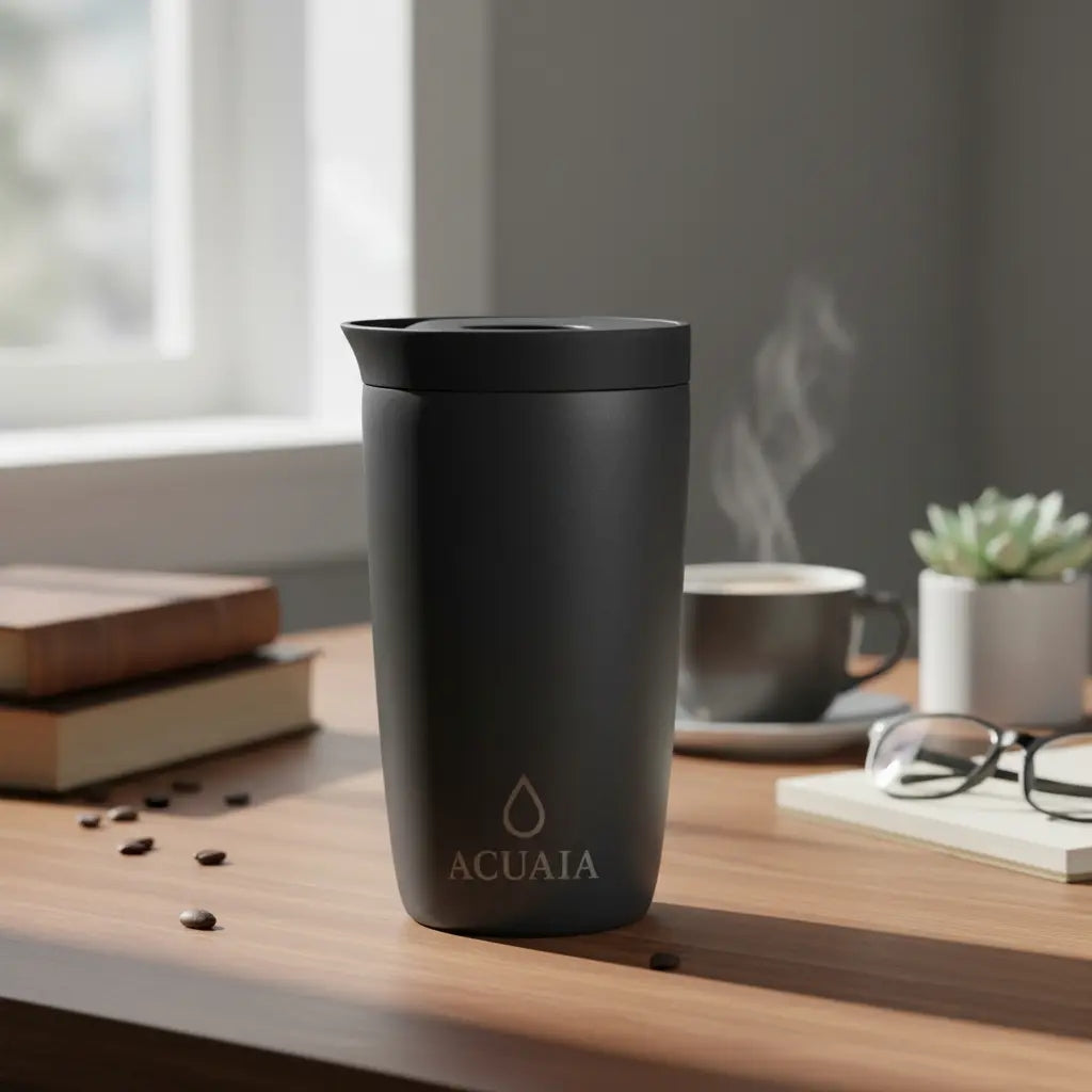 Vaso Térmico ACUAIA 12 oz de Acero Inoxidable Para Café y Bebidas