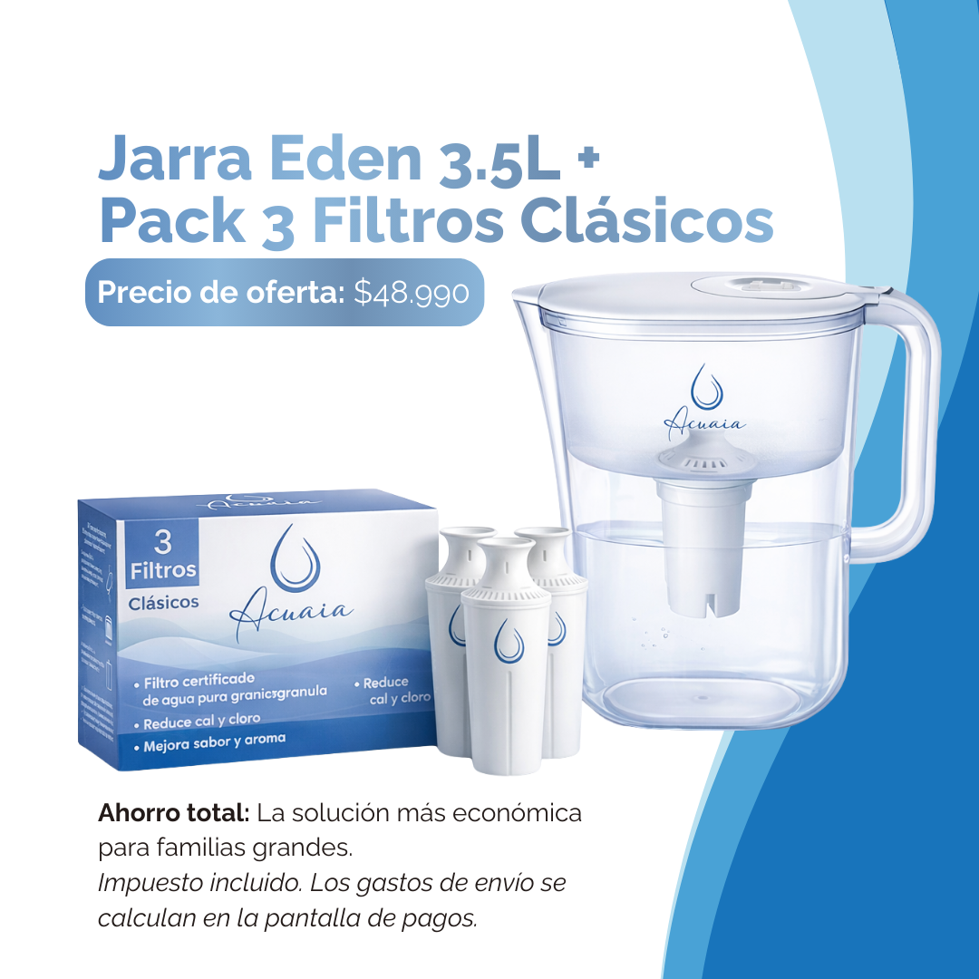 Jarra Eden 3.5L + Pack 3 Filtros Clásicos