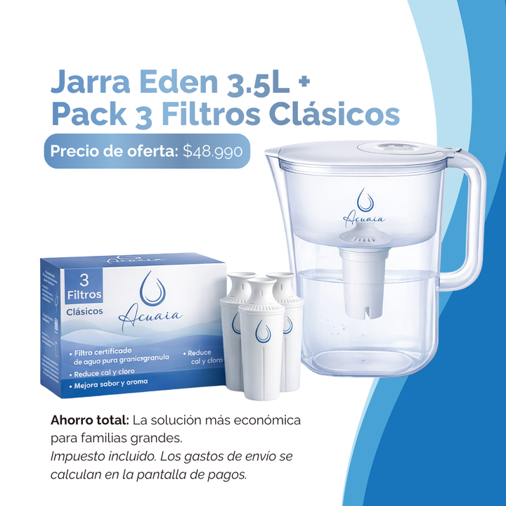 Jarra Eden 3.5L + Pack 3 Filtros Clásicos